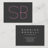 チョビーグレイモダンモノグラム名刺 名刺 (正面/裏面)