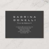 チョビーグレイモダンモノグラム名刺 名刺 (裏面)