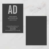 チョビースタイリッシュググレーモノグラムプレーン名刺 名刺 (正面/裏面)