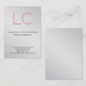 チョビースタイリッシュモノグラム金属銀 名刺 (正面/裏面)