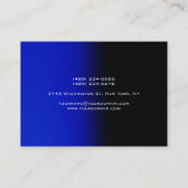 チョビーユニークブラックブルーモノグラムビジネスカード 名刺 (裏面)