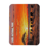 チョベ国立公園ボツワナのゾウ マグネット (縦)