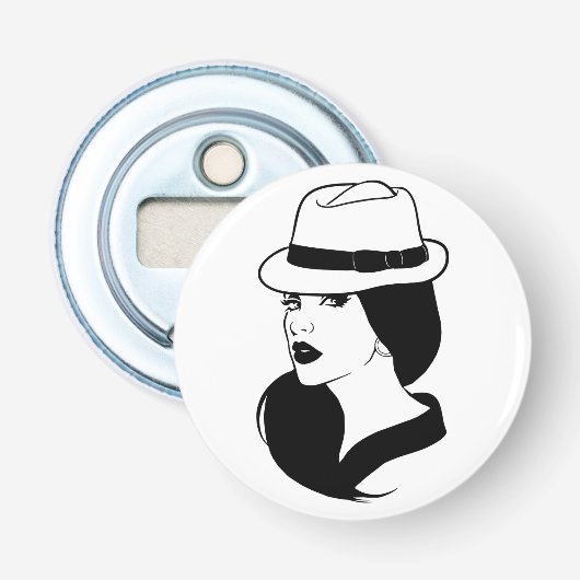 チョラメキシコラテンアメリカ系女性ガール女性顔アート 栓抜き (正面)