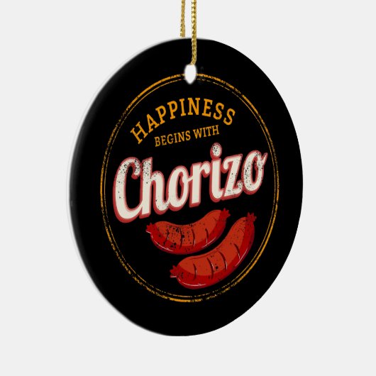 チョリソレトロソーセージヴィンテージBBQグルメバーベキュー セラミックオーナメント (右)