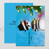 チョロ スノーマン フー クリスマス ツリー ライト スノー 招待状 (正面/裏面)
