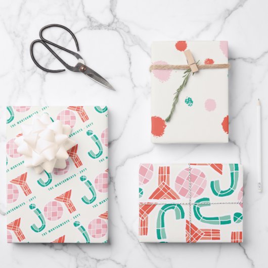 チョンキはっきりしたジョイカラフルドッモダント ラッピングペーパーシート (正面)