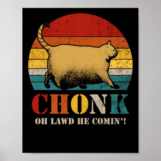 チョンキャットスケールミームレトロスタイルヴィンテージミーム ポスター (正面)