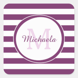 チョンキーグラフィック付きリッチパープルモノグラムストライプ スクエアシール