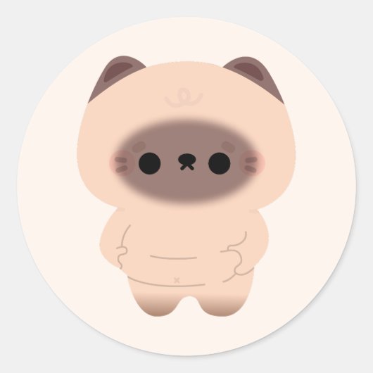 チョンキーシャム猫 ラウンドシール (正面)