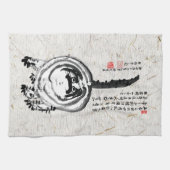 チョンキーストライプの日本のタビー猫 キッチンタオル (横)