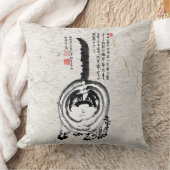 チョンキーストライプの日本のタビー猫 クッション (ブランケット)