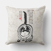 チョンキーストライプの日本のタビー猫 クッション (正面)