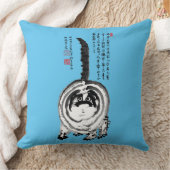 チョンキーストライプの日本のタビー猫 クッション (ブランケット)