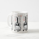 チョンキーストライプの日本のタビー猫 コーヒーマグカップ (正面左)