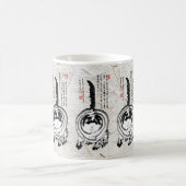 チョンキーストライプの日本のタビー猫 コーヒーマグカップ (中央)