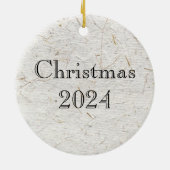 チョンキーストライプの日本のタビー猫 セラミックオーナメント (裏面)