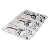 チョンキーストライプの日本のタビー猫 バスマット (アングル)