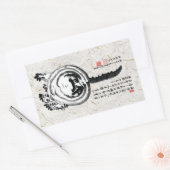 チョンキーストライプの日本のタビー猫 長方形シール (封筒)