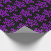 チョンキーパープル雪の上に黒 ラッピングペーパー (角)