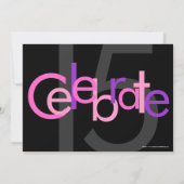 チョンキーピはっきりしたンク型バースデーパーティーの招待状 招待状 (裏面)