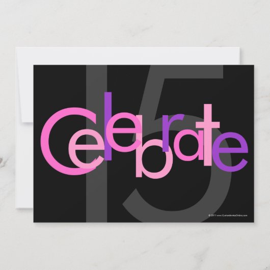 チョンキーピはっきりしたンク型バースデーパーティーの招待状 招待状 (裏面)