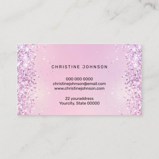 チョンキーフェイクグリッターラベンダー 名刺 (裏面)