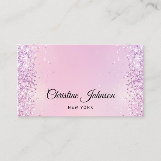 チョンキーフェイクグリッターラベンダー 名刺 (正面)