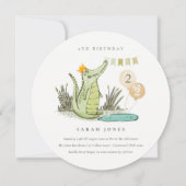 チョンプアリゲーターインスワンプany年齢誕生日招待状 サンキューカード (正面)