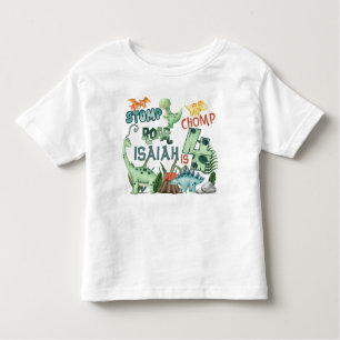 チョンプ恐竜4歳の誕生日 トドラーTシャツ