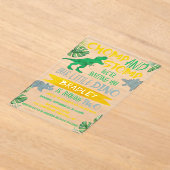 チョンプ&ストンプ!恐竜の少年たち2nd誕生日 アクリル招待状 (レイダウン)