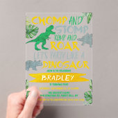 チョンプ&ストンプ！恐竜ボーイズ任意の年齢誕生日 アクリル招待状 (インサイチュ (ポータブル))