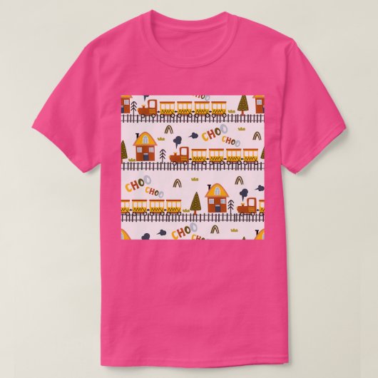 チョン・チョ列車の少年のパターン小さな子供 Tシャツ (デザイン正面)