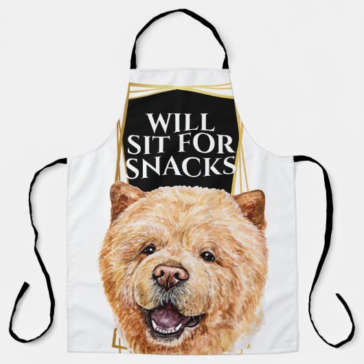 チョーおもしろいチョー犬スナック水の色アートを座って エプロン (正面)