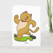 チョーカーをつけた猫が走る カード (裏面)