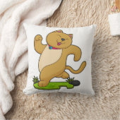 チョーカーランニング付き猫 クッション (ブランケット)