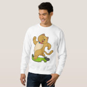 チョーカーランニング付き猫 スウェットシャツ (正面フル)