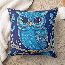 チョークお洒落フクロウ クッション