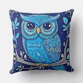チョークお洒落フクロウ クッション (裏面)
