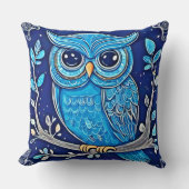 チョークお洒落フクロウ クッション (正面)