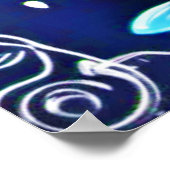 チョークお洒落フクロウ ポスター (角)