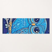 チョークお洒落フクロウ ヨガマット (正面(横))