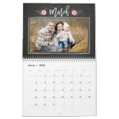 チョークかわいらしボードカスタムフォトカレンダー カレンダー (3月 2026)