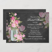 チョークかわいらしボード&メイスンジャーブライダルシャワー招待状 招待状 (正面/裏面)