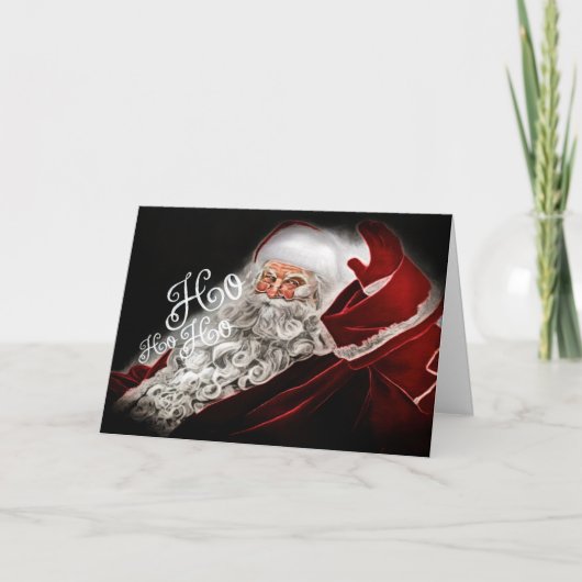 チョークで描かれたサンタのホリデーカード シーズンカード (正面)