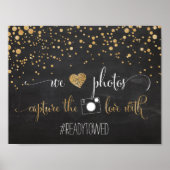 チョークとグリッター結婚のハッシュラベル記号 ポスター (正面)