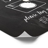 チョークとグリッター結婚ライトのハッシュラベル記号 ポスター (角)