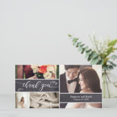 チョークと写真のコラージュを使った、素朴なウェディングのお礼カード サンキューカード (スタンド正面)