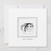 チョークと木炭のエキゾチックなショートヘア猫のスケッチ ノートカード (正面)