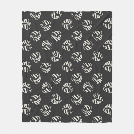 チョークによって描かれるヨットパターン フリースブランケット (正面)