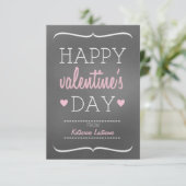 チョークにインスパイアされた子供向け学校/教室バレンタイン 招待状 (スタンド正面)